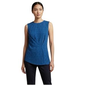 Banana Republic Blue Patterned Asymmetrical Top Extra Small